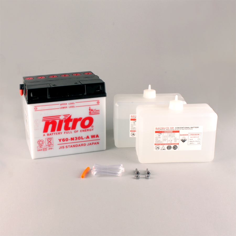 Batterie NITRO N60-N30L-A (CP) mit Säurepack 12V/30Ah [186x130x171] CCA=300A