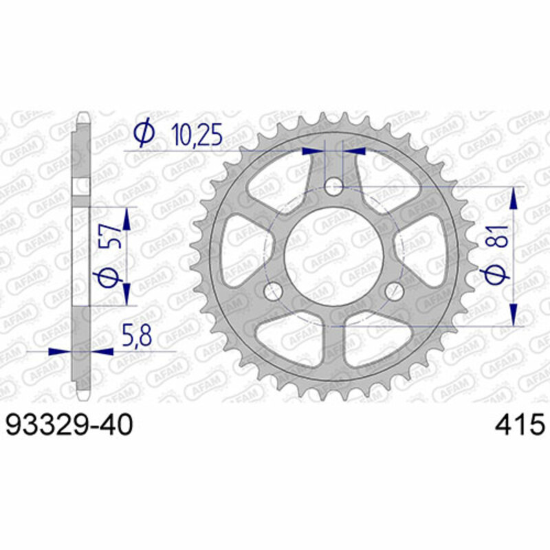 AFAM Aluminiumritzel hinten 93329 - 415