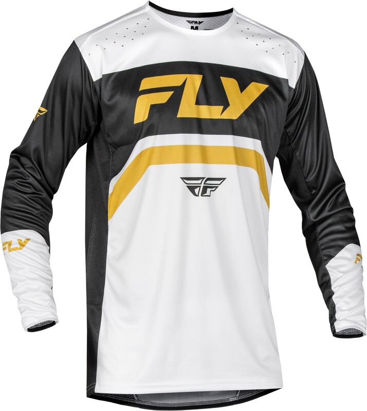 FLY RACING Rayce Jugend Fahrrad-Jersey - Weiß/Schwarz/Gold