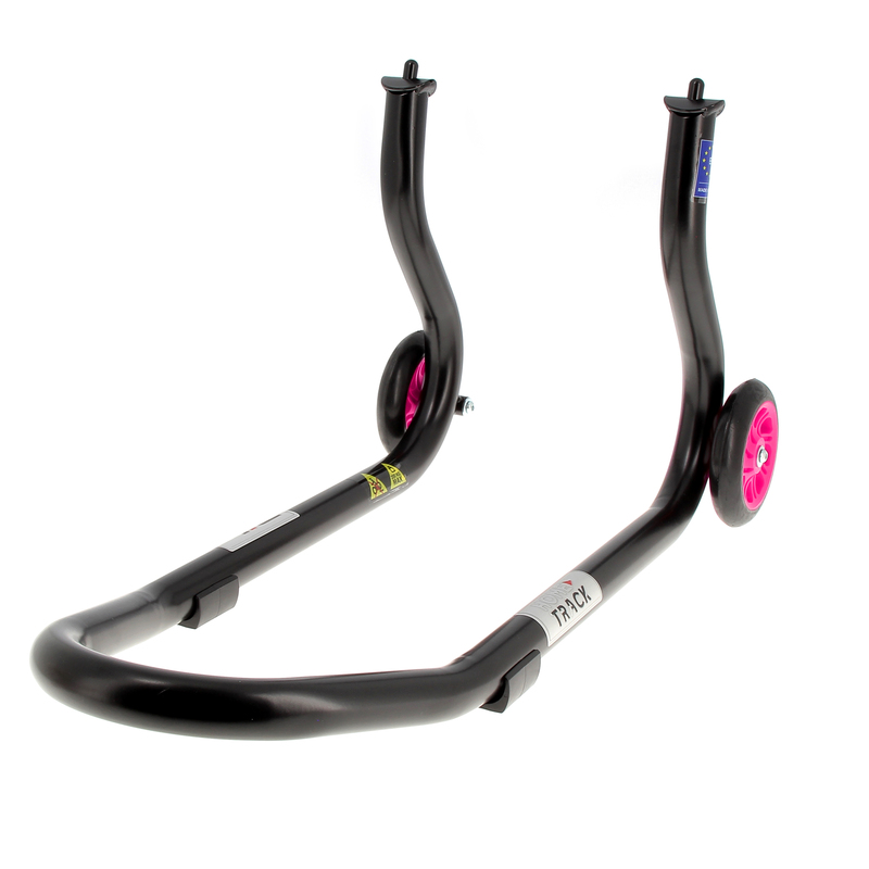 BIHR Home Track Montageständer vorne starr mattschwarz Räder rosa