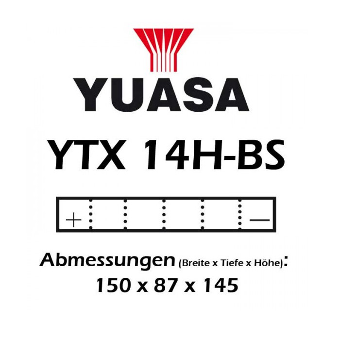 Batterie YUASA YTX14H-BS 12 AH MF