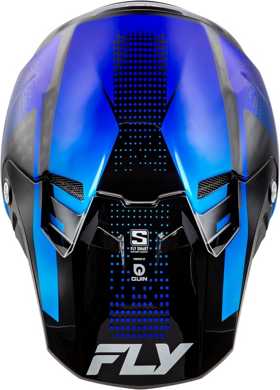 FLY RACING Formula S Carbon Protocol Helm - Schwarz Carbon/Blau