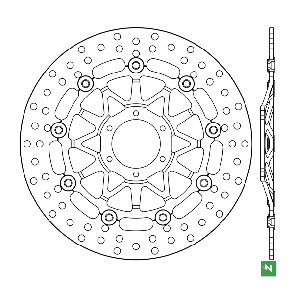 Bremsscheibe DF5309EFC (5 mm) ,schwimmend Ø aussen/innen: 296/62 mm, Lochkreis: 78 mm 6-Loch (6,5 mm), Offset: 17 mm Bremsscheibe DF5309EFC (5 mm) ,schwimmend Ø aussen/innen: 296/62 mm, Lochkreis: 78 mm 6-Loch (6,5 mm), Offset: 17 mm