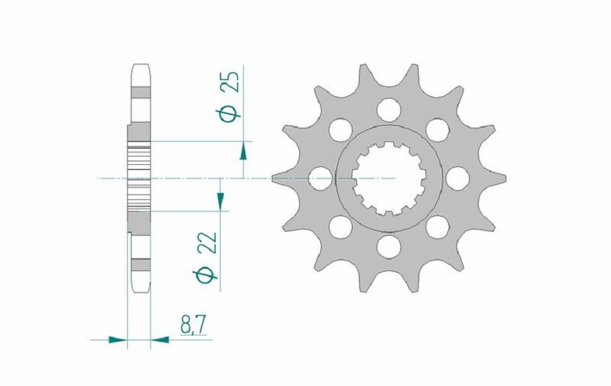 AFAM Standard Stahlritzel vorne 28403 - 525 AFAM Standard Stahlritzel vorne 28403 - 525