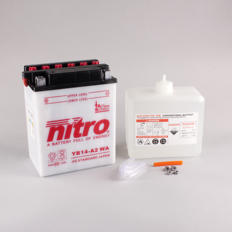 Batterie NITRO NB14-A2 (CP) mit Säurepack 12V/14Ah [134x89x166] CCA=190A