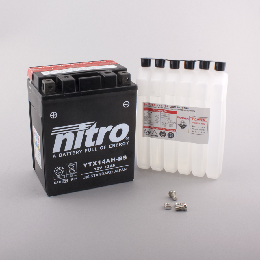 Batterie NITRO NTX14AH-BS (CP) HP mit Säurepack 12V/12Ah [134x89x166] CCA=210A