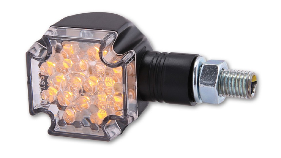 SHIN YO LED-Mini-Blinker Cross Schwarz kurzer Stiel