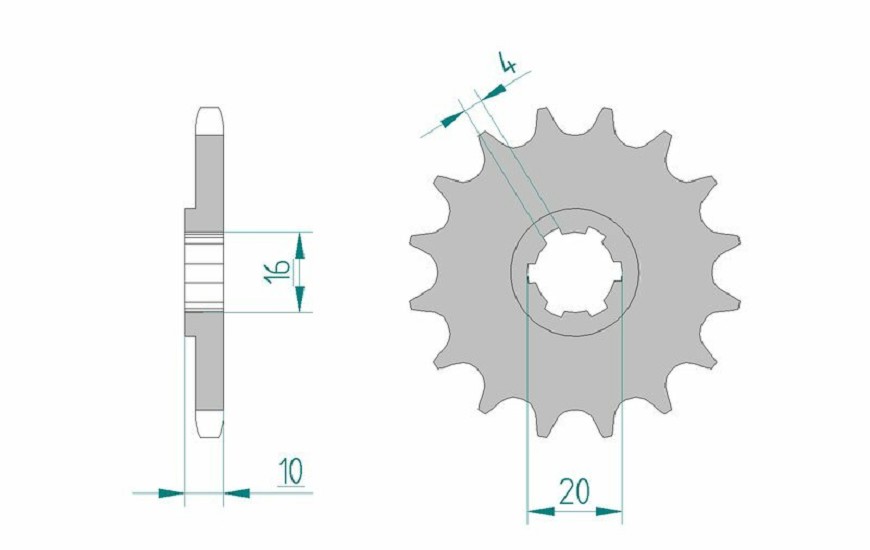 AFAM Standard Stahlritzel vorne 22205 - 428 AFAM Standard Stahlritzel vorne 22205 - 428