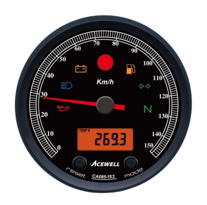 ACEWELL Analog Tacho 150 Km/h Digital DZM ACEWELL Analog Tacho 150 Km/h Digital DZM