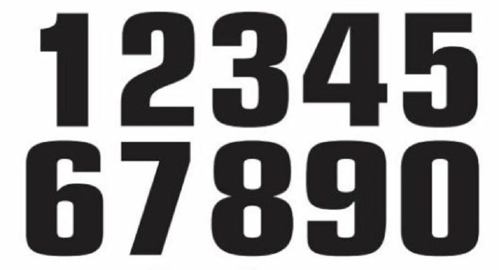 TECNOSEL Race Number 7 20x13cm Black Set of 3 TECNOSEL Race Number 5 20x13cm Black Set of 3