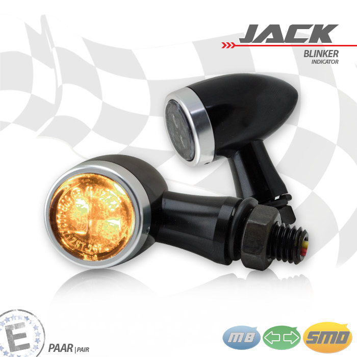 SMD-Blinkerset Jack schwarz Zierring silber