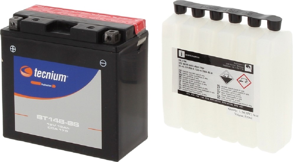 TECNIUM Wartungsfreie Batterie mit Säurepack - BT14B-BS TECNIUM Wartungsfreie Batterie mit Säurepack - BT14B-BS