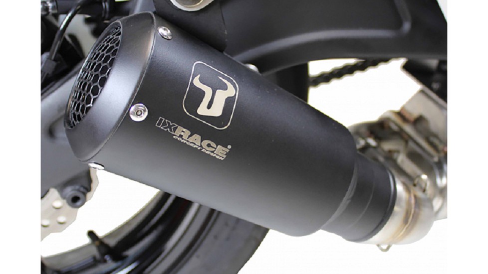 IXRace MK2 Endschalldämpfer, Schwarz, passend für KTM 990 Duke (passend für KTM R2 DK) 24-, E-geprüft