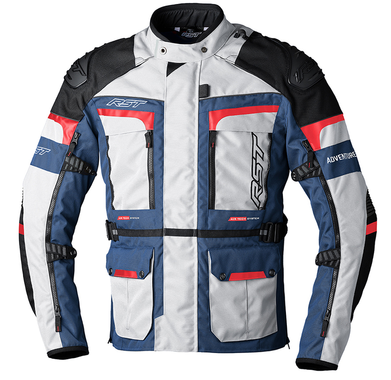 RST Pro Series Adventure-X Textil-Jacke - Silber/Blau/Rot RST Pro Series Adventure-X CE Textil Damenjacke - Silber/Blau/Rot
