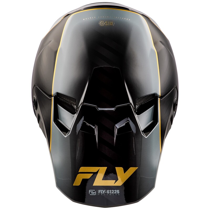 FLY RACING Formula CC L.E. Underglow Helm - Schwarz/Grau/Gold