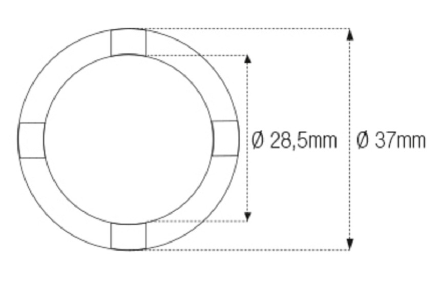 JMP Nutmuttern-Stecknuss für Schwinge/Rahmen Innen-Ø 28,5 mm/Außen-Ø 37 mm 4 Haken passend für Kawasaki