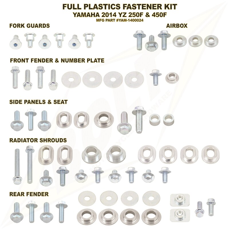 BOLT Kunststoff-Schraubensatz komplett passend für Yamaha YZ250/450-F BOLT Kunststoff-Schraubensatz komplett passend für Yamaha YZ250/450-F