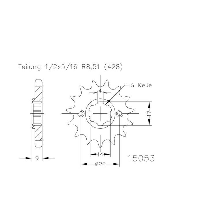 Ritzel 50-15053-13 37200-13 13Z - 428 Ritzel 50-15053-13 37200-13 13Z - 428