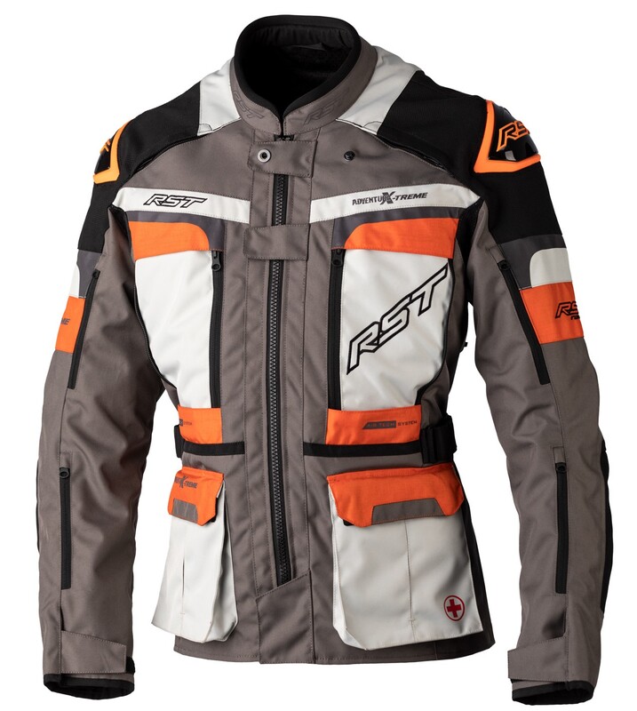 RST Race Dept Adventure X-Treme CE Textil-Jacke - Grau/Ice/passend für KTM Orange Größe M