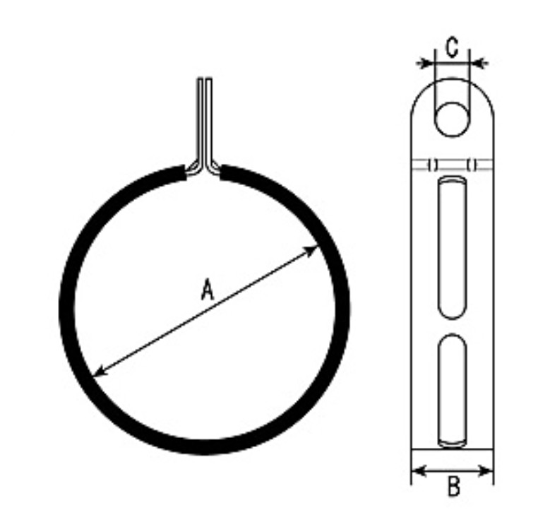Auspuffhalteband A Ø 120mm Edelstahl mit Gummi