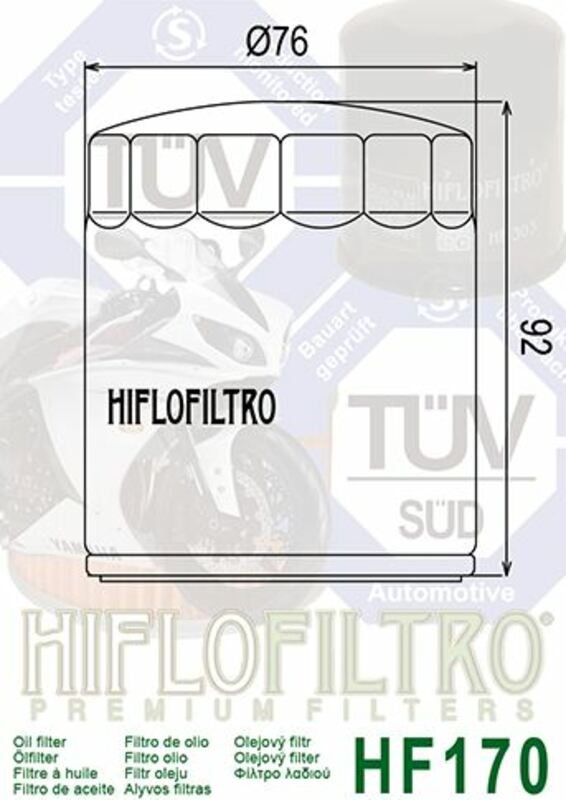 HIFLOFILTRO Ölfilter schwarz glänzend - HF170B