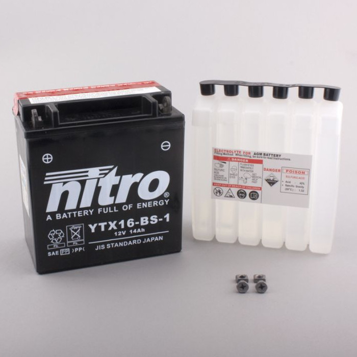 Batterie Nitro YTX16-BS-1 14AH MF Batterie Nitro YTX16-BS-1 14AH MF
