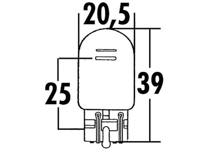 SHIN YO Positionsleuchte mit Halter und Kabel 12V/3W SHIN YO W21/5W, Glassockel-Glühlampe 12V 21/5W W3x16Q