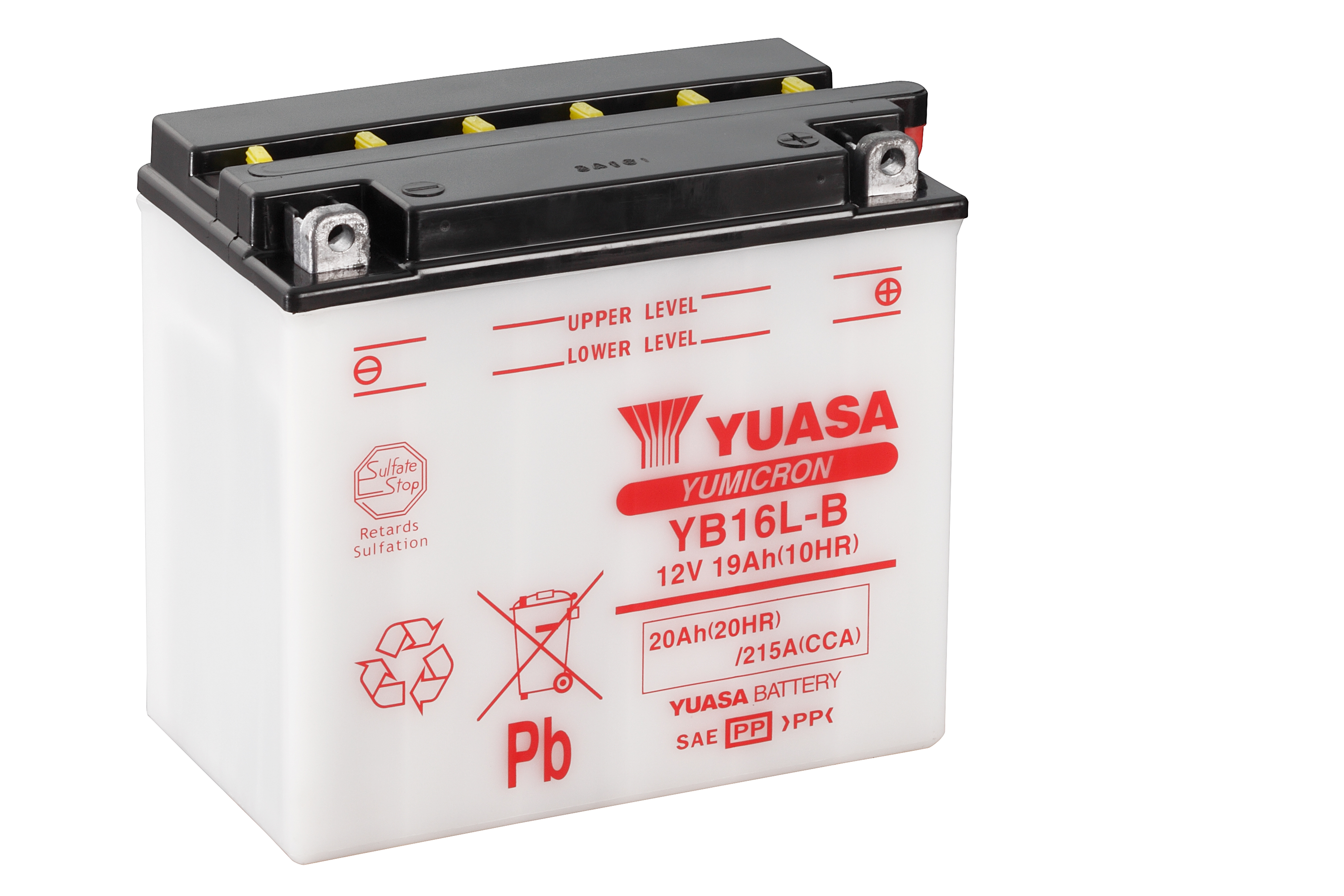 Batterie YUASA YB16L-B (CP) mit Säurepack 12V/19AH (10 Std.) [175x100x155] CCA=215A