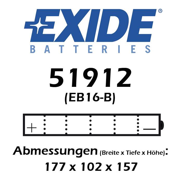 Batterie EXIDE YB16B 19 AH