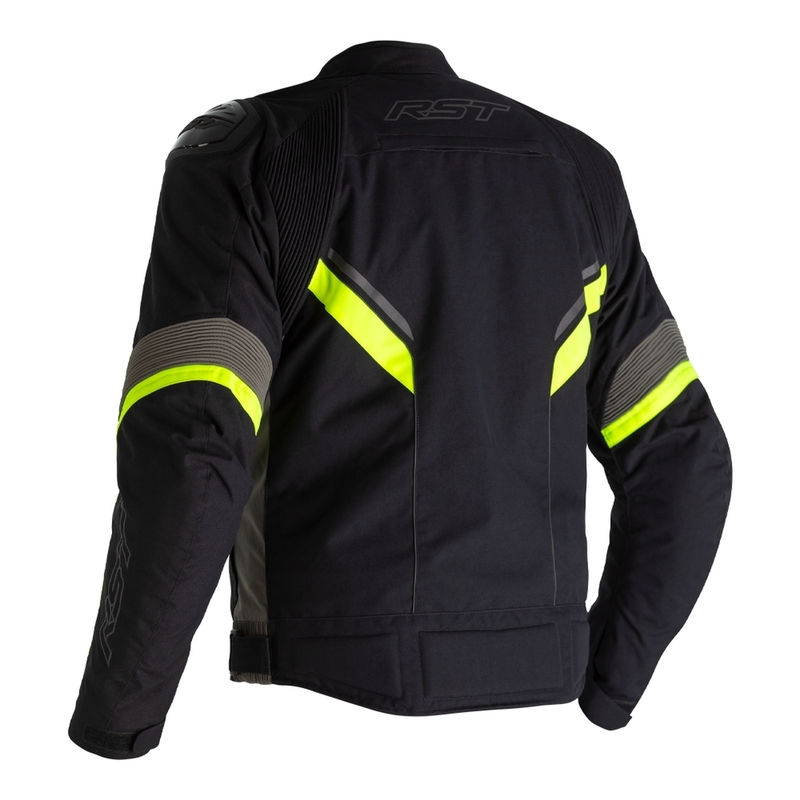 RST Sabre Airbag Textil-Jacke - Schwarz/Grau/Fluo Gelb Größe 2XL