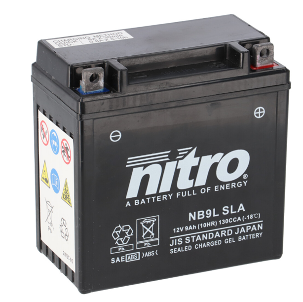 Batterie NITRO NB9L SLA (WC) Gel 12V/9Ah [135x75x139] CCA=130A
