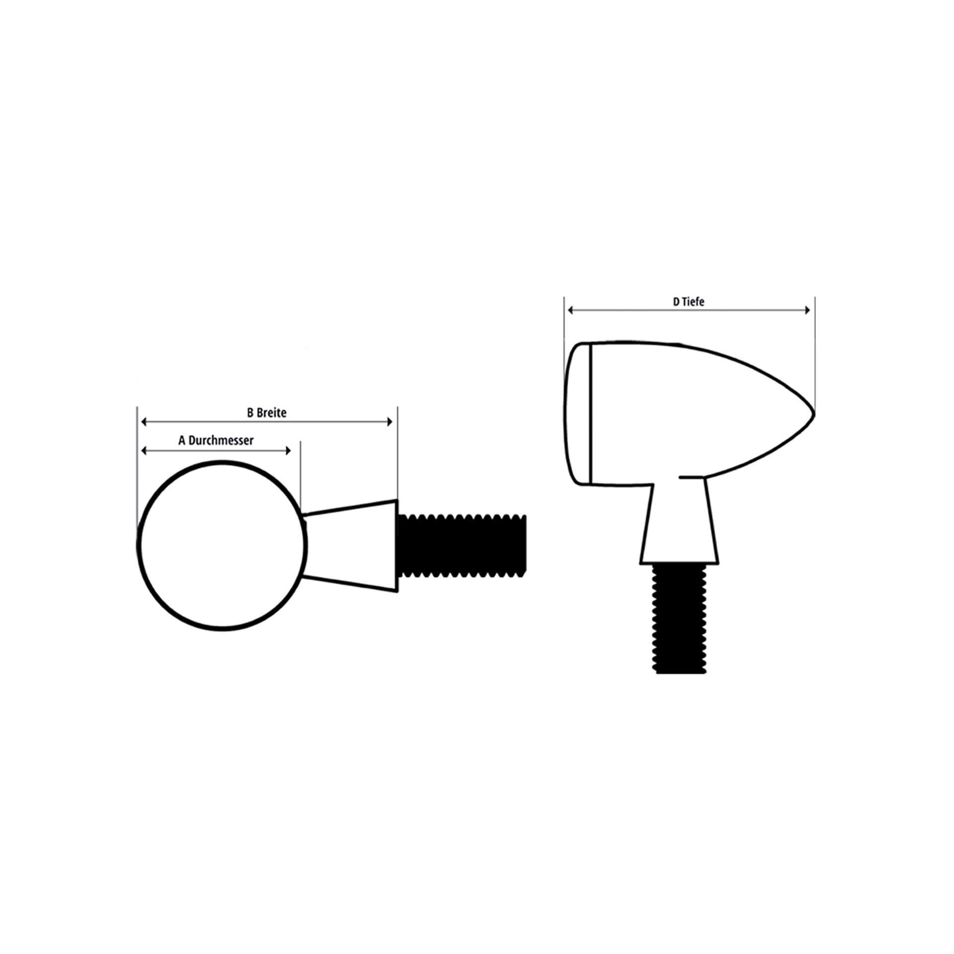 Kellermann Bullet Atto DF, Rück-/Bremslicht Blinker, chrom, klares Glas, Stück