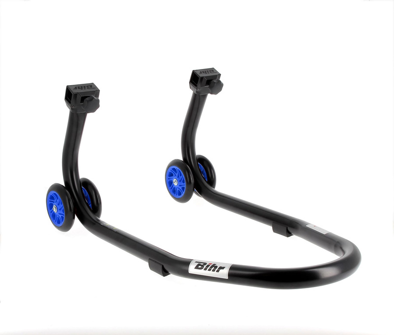 BIHR Home Track Montageständer vorne mattschwarz Räder blau