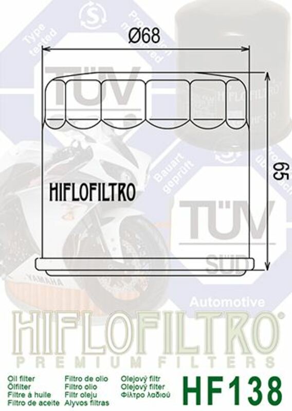 HIFLOFILTRO Ölfilter schwarz glänzend - HF138