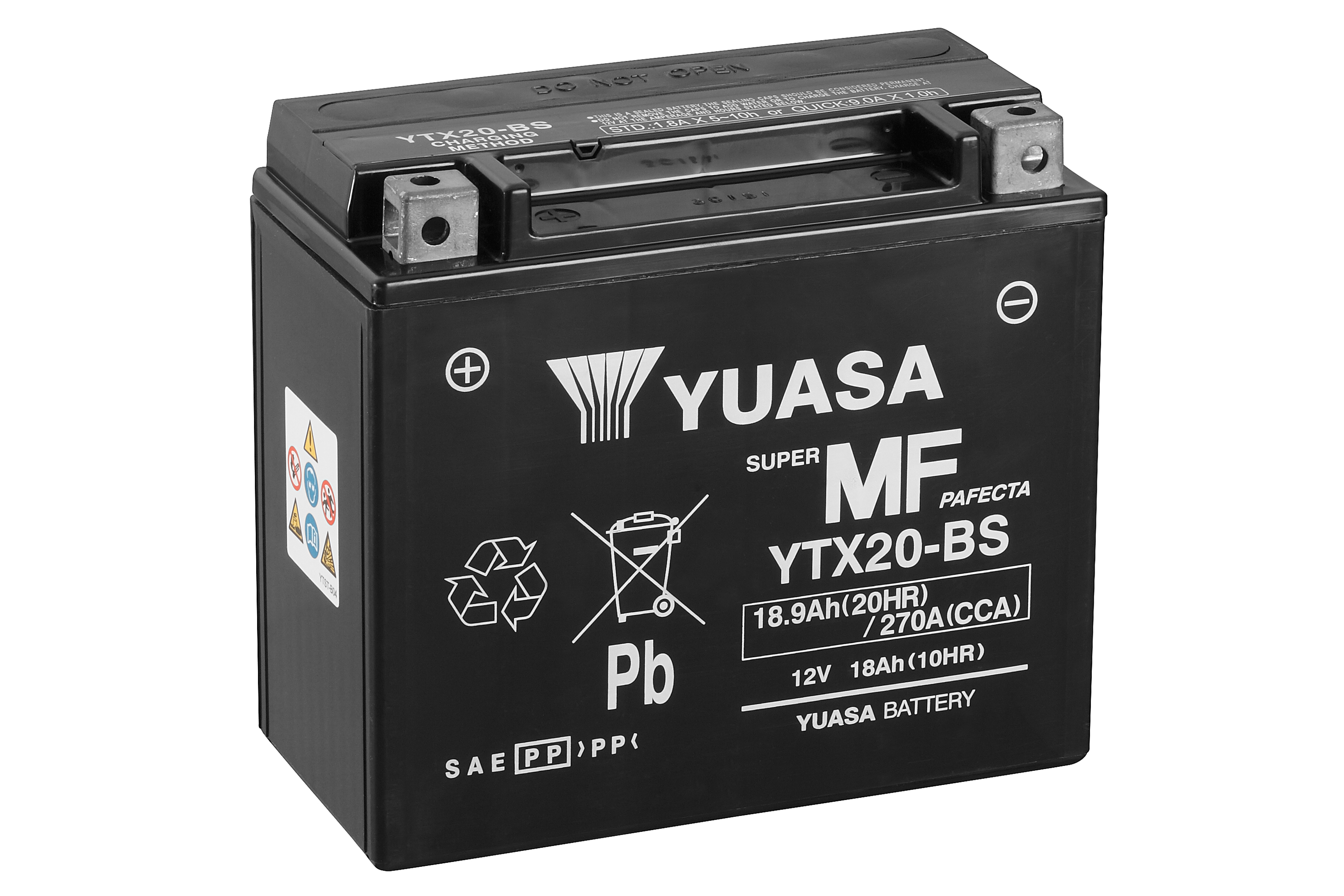 Batterie YUASA YTX20-BS (CP) mit Säurepack 12V/18AH (10 Std.) [175x87x155] CCA=270A