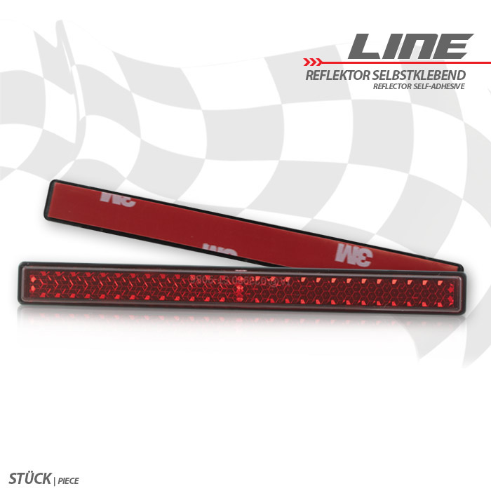 Reflektor Line rechteckig rot mit Rand Reflektor Line rechteckig rot mit Rand