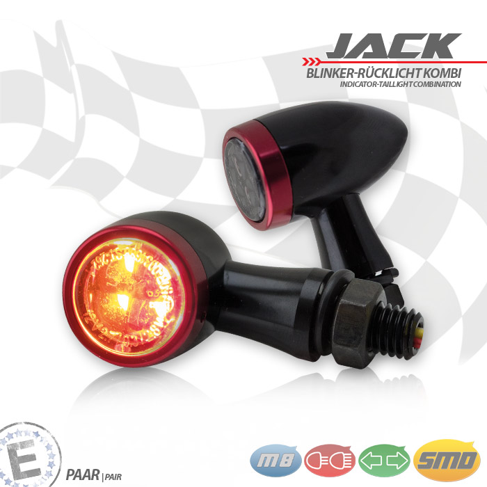 SMD-Blinker/RL-Set Jack schwarz M8 Alu