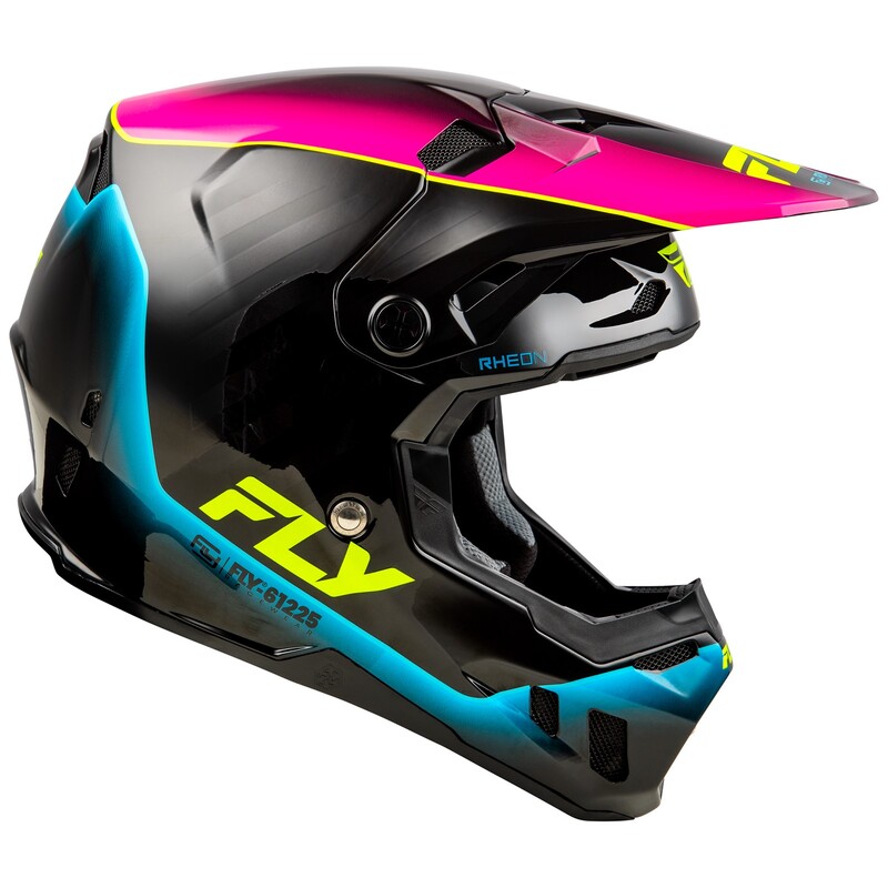 FLY RACING Formula CC L.E. Underglow Helm - Grau/Pink/Blau
