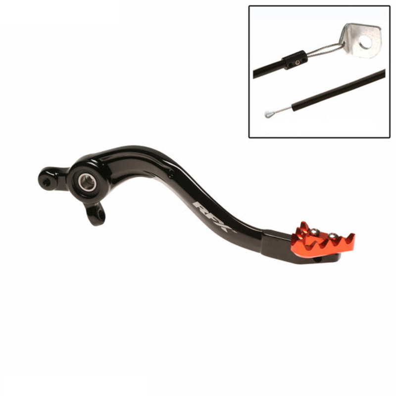 RFX Pro ST Hinterradbremshebel (Schwarz/Orange) - passend für KTM SX85