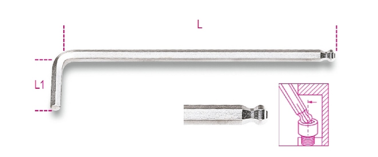 BETA 9 teilig Sechskant-Stiftschlüsselsatz gebogen mit kügelformigem kopf extra lange ausführung BETA 9 teilig Sechskant-Stiftschlüsselsatz gebogen mit kügelformigem kopf extra lange ausführung