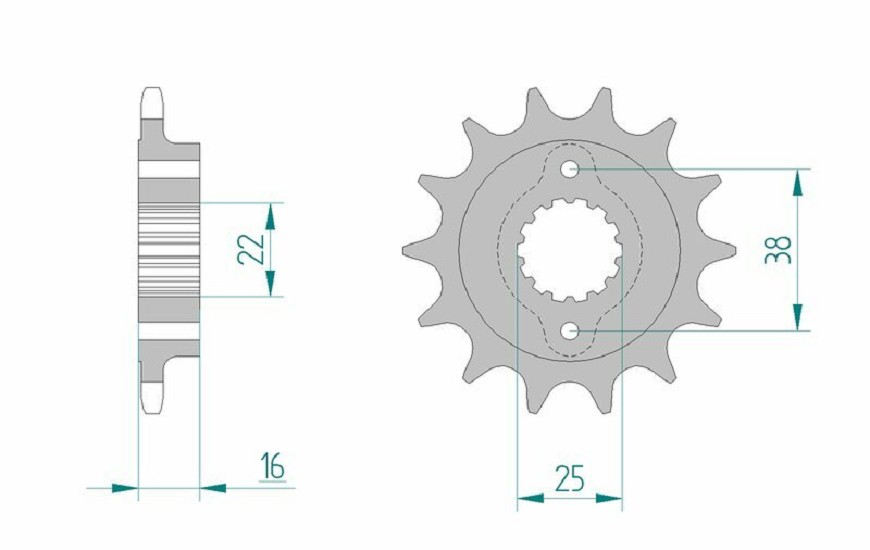 AFAM Standard Stahlritzel vorne 52610 - 520 AFAM Standard Stahlritzel vorne 52610 - 520