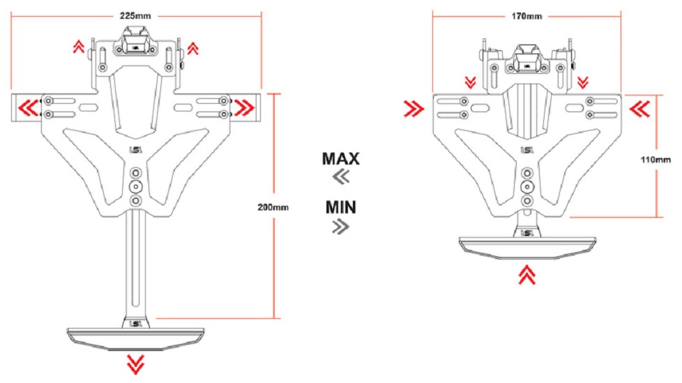 LSL MANTIS-RS PRO passend für Honda CBR 600 RR, inkl. Kennzeichenbeleuchtung LSL MANTIS-RS PRO passend für Aprilia RS 660 20- / Tuono 660 21-, inkl. Kennzeichenbeleuchtung