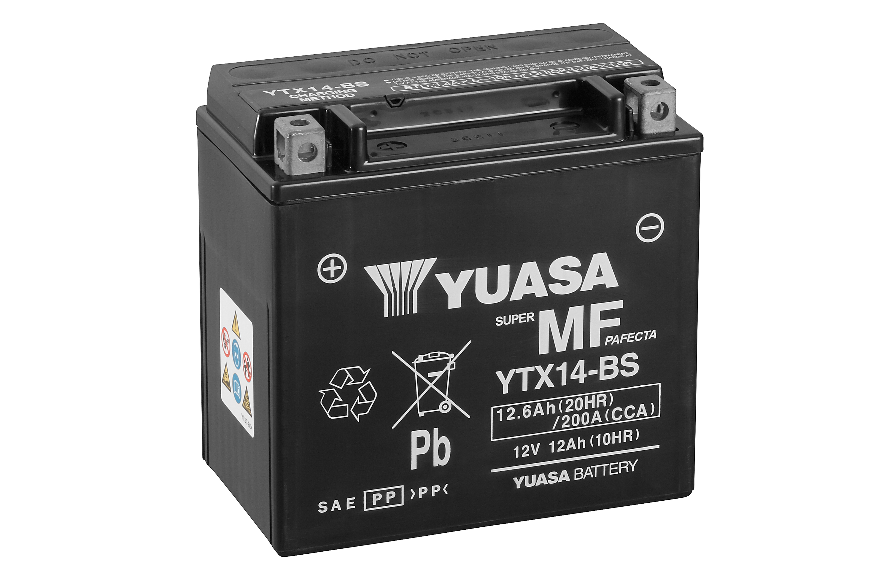 Batterie YUASA YTX14-BS (CP) mit Säurepack 12V/12AH (10 Std.) [150x87x145] CCA=200A