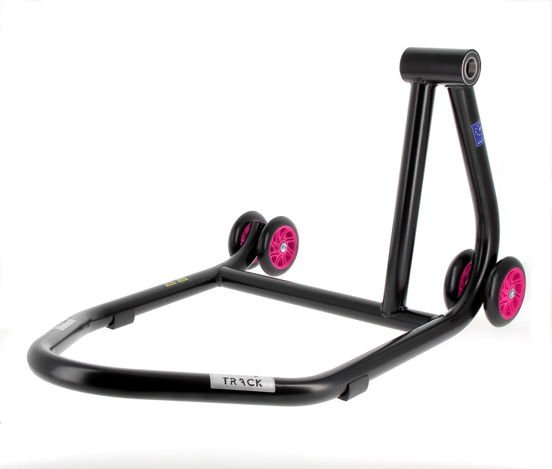 BIHR Home Track Montageständer Einarmschwinge rechts mattschwarz Räder rosa