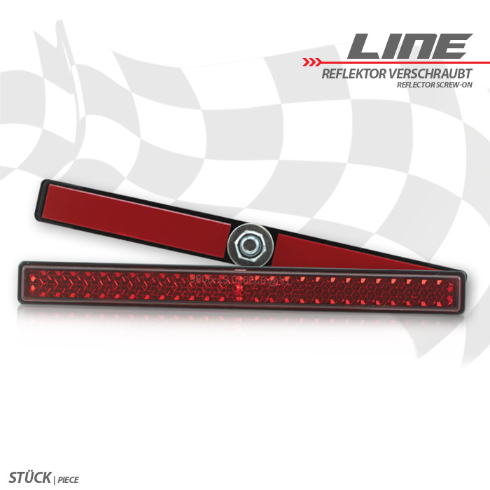 Reflektor Line rechteckig rot mit Rand Reflektor Line rechteckig rot mit Rand