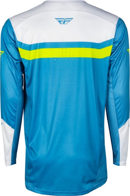 FLY RACING Rayce Jugend Fahrrad-Jersey - Blau/Weiß/Limettengrün