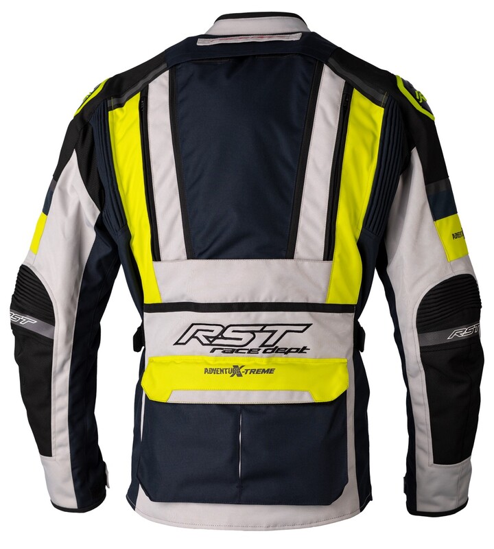 RST Race Dept Adventure X-Treme CE Textil-Jacke - Silber/Navy/Gelb Größe S