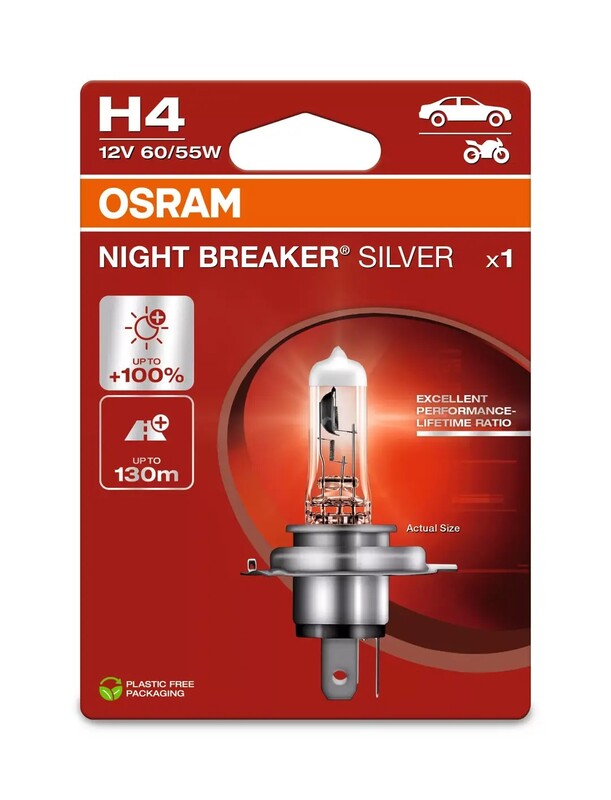 OSRAM Glühlampe Night Breaker Silver NBS H4 12V / 60/55 X1 OSRAM Glühlampe Night Breaker Silver NBS H4 12V / 60/55 X1