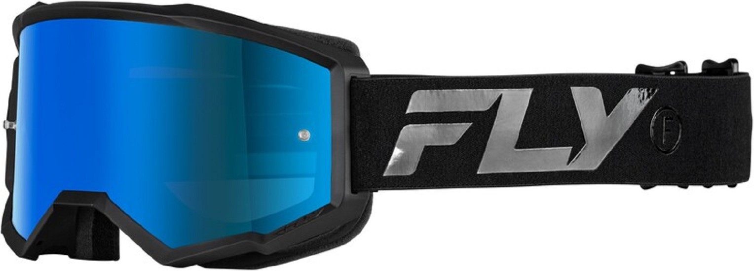 FLY RACING Brille Zone Schwarz/Schwarz - Himmelblau/Glas rauchgrau