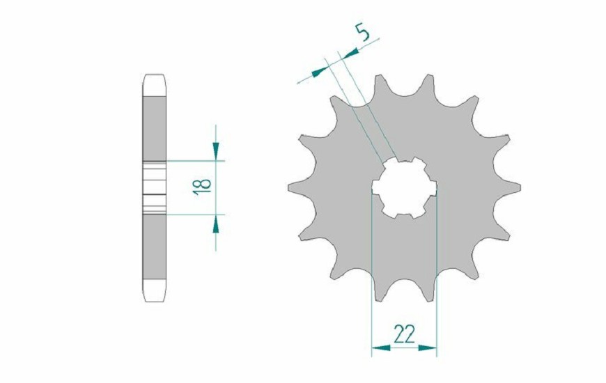 AFAM Standard Stahlritzel vorne 22501 - 530 AFAM Standard Stahlritzel vorne 22501 - 530